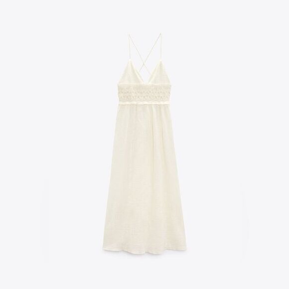 Zara Women’s Ivory Crochet Dress Size M NWT - Picture 3 of 4